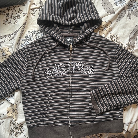 Empyre Sweaters - Striped Black and Gray Empyre Hoodie